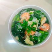 翡翠鲜虾泡饭 ,翡翠鲜虾泡饭 怎么做,韩国料理,小吃教程,家常菜,家常菜做法,小吃培训,翡翠鲜虾泡饭 的做法,