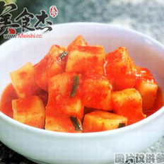 方块辣萝卜泡菜 ,方块辣萝卜泡菜 怎么做,韩国料理,小吃教程,家常菜,家常菜做法,小吃培训,方块辣萝卜泡菜 的做法,